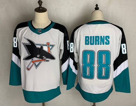 Men's San Jose Sharks Brent Burns #88 White Breakaway Jersey1