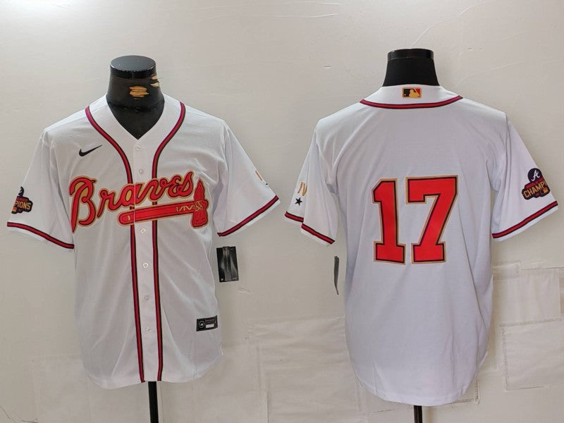 Men's Atlanta Braves Danny Bautista #17 White Limited Player jersey