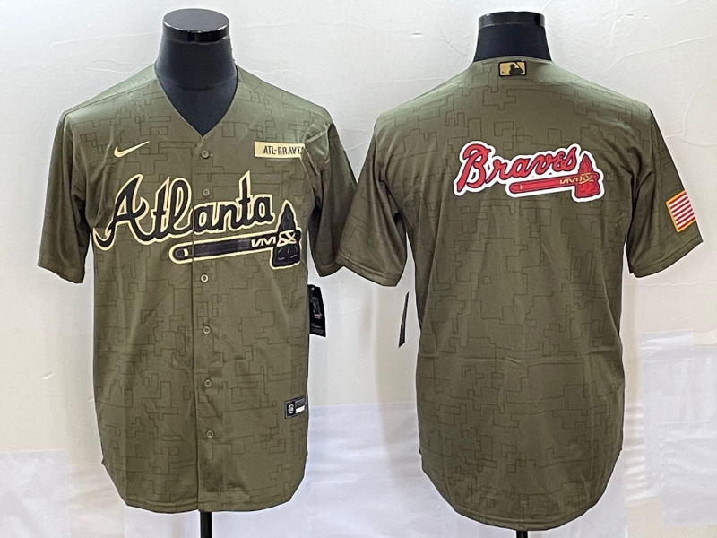 Men's Atlanta Braves Olive Salute To Service Limited jersey
