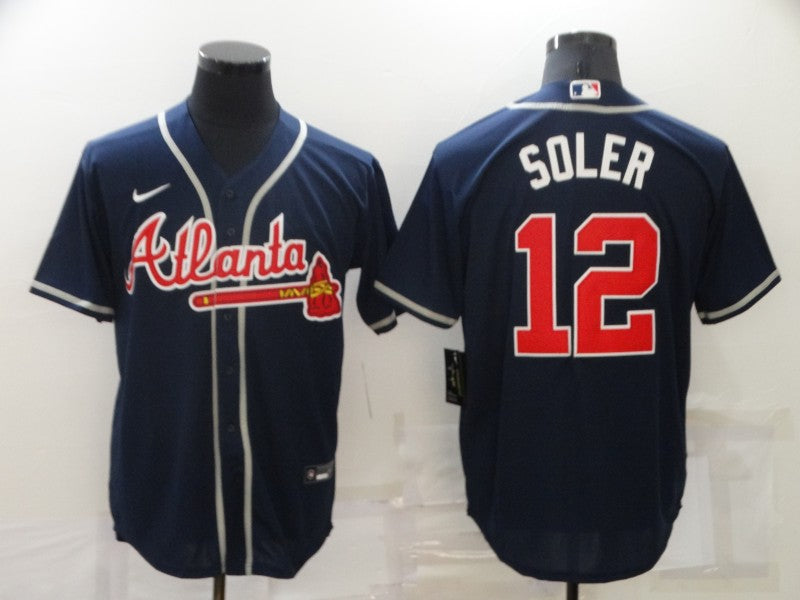 Men's Atlanta Braves Jorge Soler #12 Navy Replica Player jersey