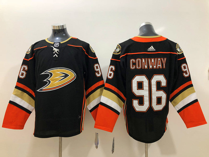 Men's Anaheim Ducks Charlie Conway #96 Black Home Breakaway Player jersey