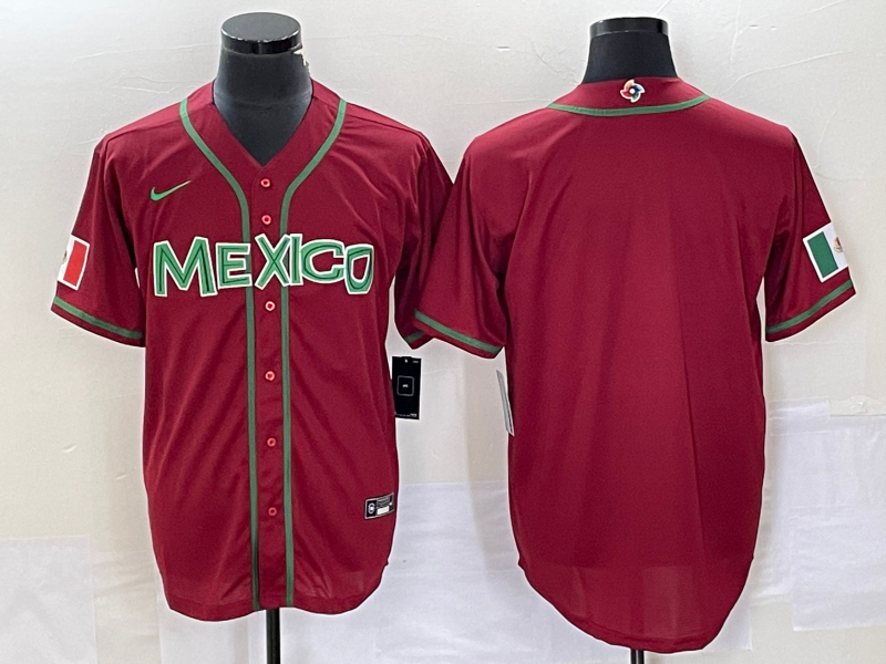 Men's 2023 World Baseball Classic Mexico Red Blank jersey