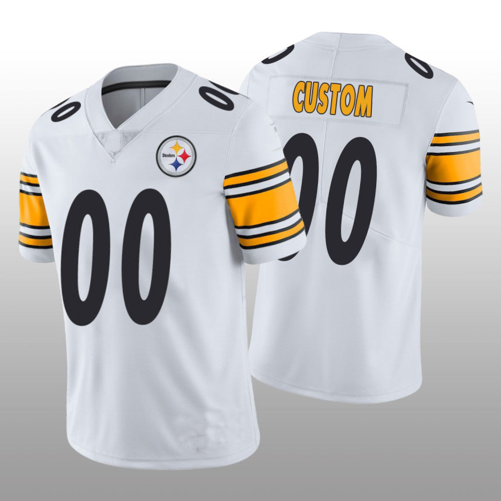 custom Pittsburgh Steelers White Vapor Limited jersey Stitched American Football Jerseys