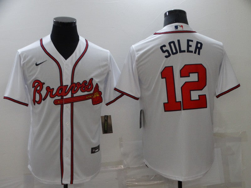 Men's Atlanta Braves Jorge Soler #12 White Replica Player jersey