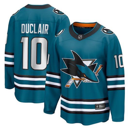 Men's San Jose Sharks Anthony Duclair #10 Teal Home Breakaway Jersey1