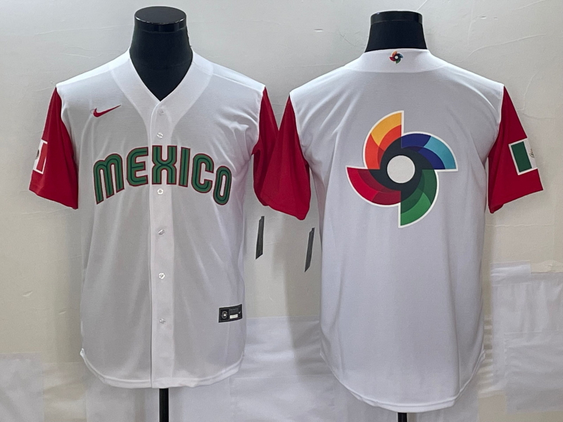 Men's 2023 World Baseball Classic Mexico White/Red Player jersey