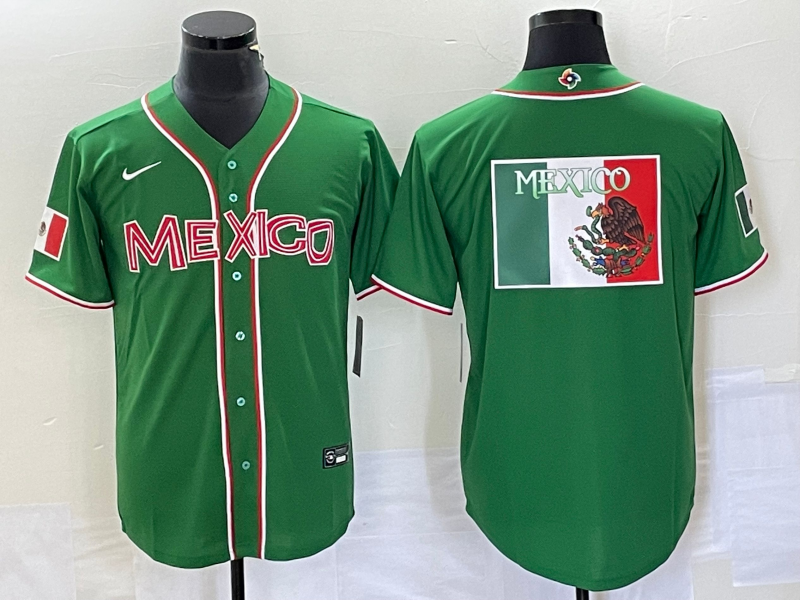 Men's 2023 World Baseball Classic Mexico Green jersey