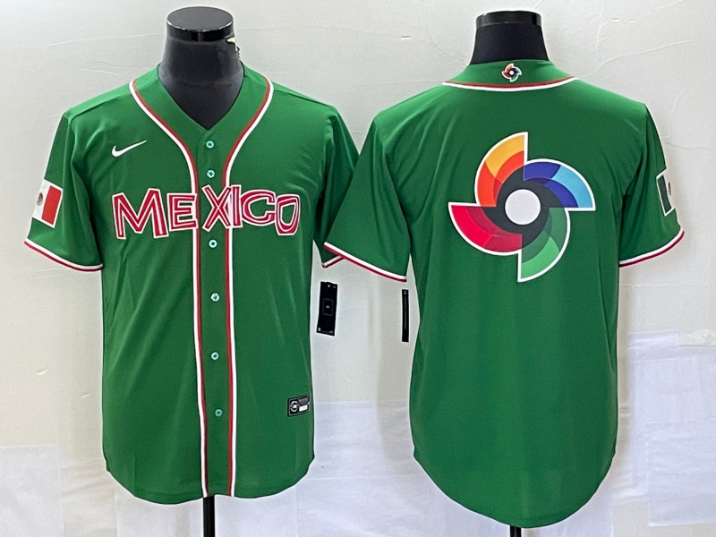 Men's 2023 World Baseball Classic Mexico Green Player jersey