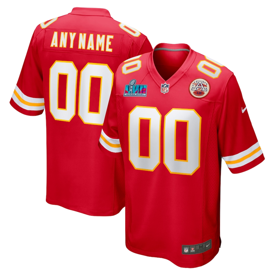 Custom Kansas City Chiefs Red Super Bowl LVII Game jersey