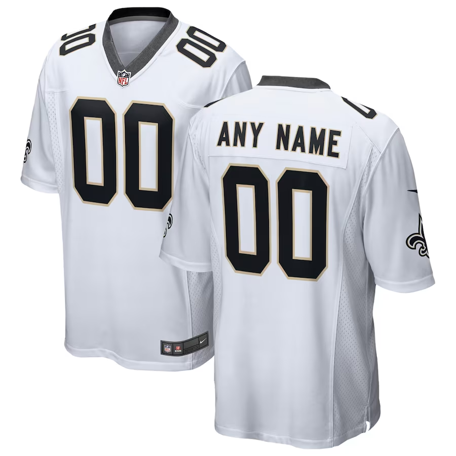 Custom New Orleans Saints White 2018 Game jersey