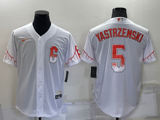 Men's San Francisco Giants Mike Yastrzemski #5 White Replica Baseball Jersey1 City Edition