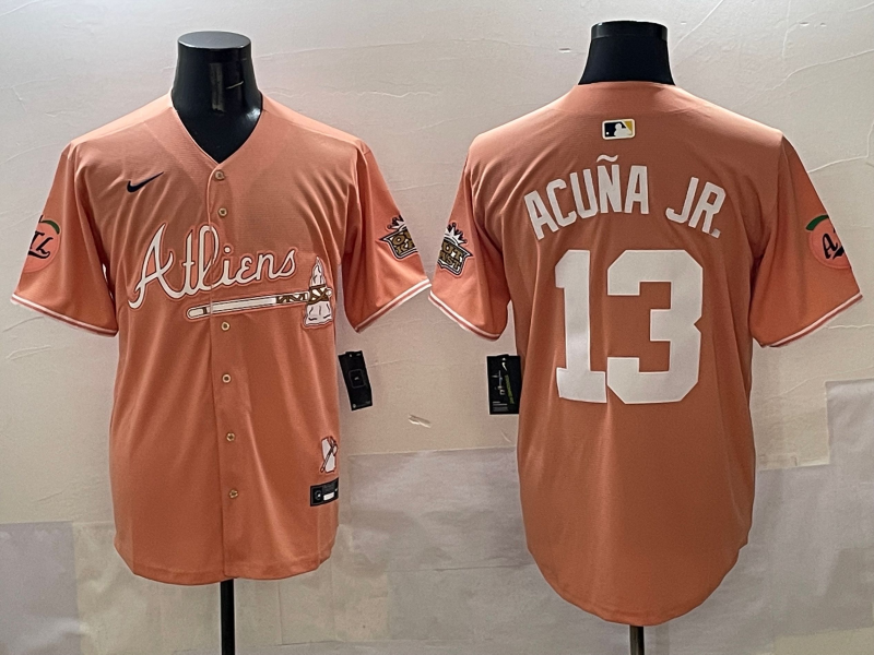Men's Atlanta Braves Ronald Acuna Jr. #13 Pink 2025 City Connect Limited Player Jersey