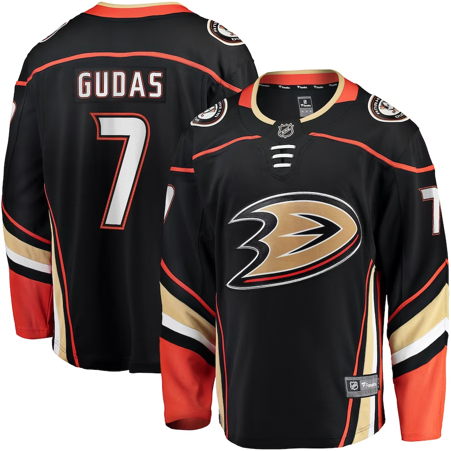 Men's Anaheim Ducks Radko Gudas #7 Black Home Breakaway jersey