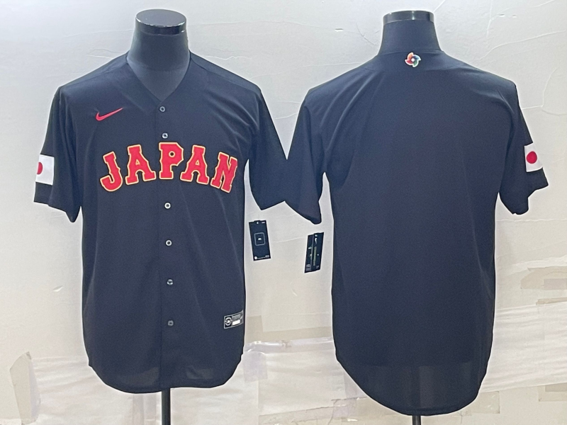 Men's 2023 World Baseball Classic Japan Black Blank jersey