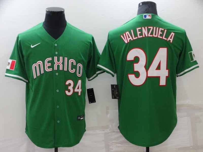Men's 2023 World Baseball Classic #34 Fernando Valenzuela Mexico Green jersey