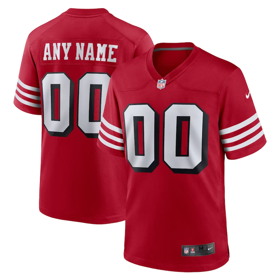 Custom San Francisco 49ers Scarlet Alternate Game jersey