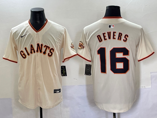 Men's San Francisco Giants Rafael Devers #16 Cream Home Replica Player Jersey