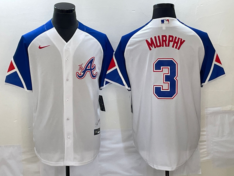 Men's Atlanta Braves Dale Murphy #3 White 2023 City Connect Replica Player jersey