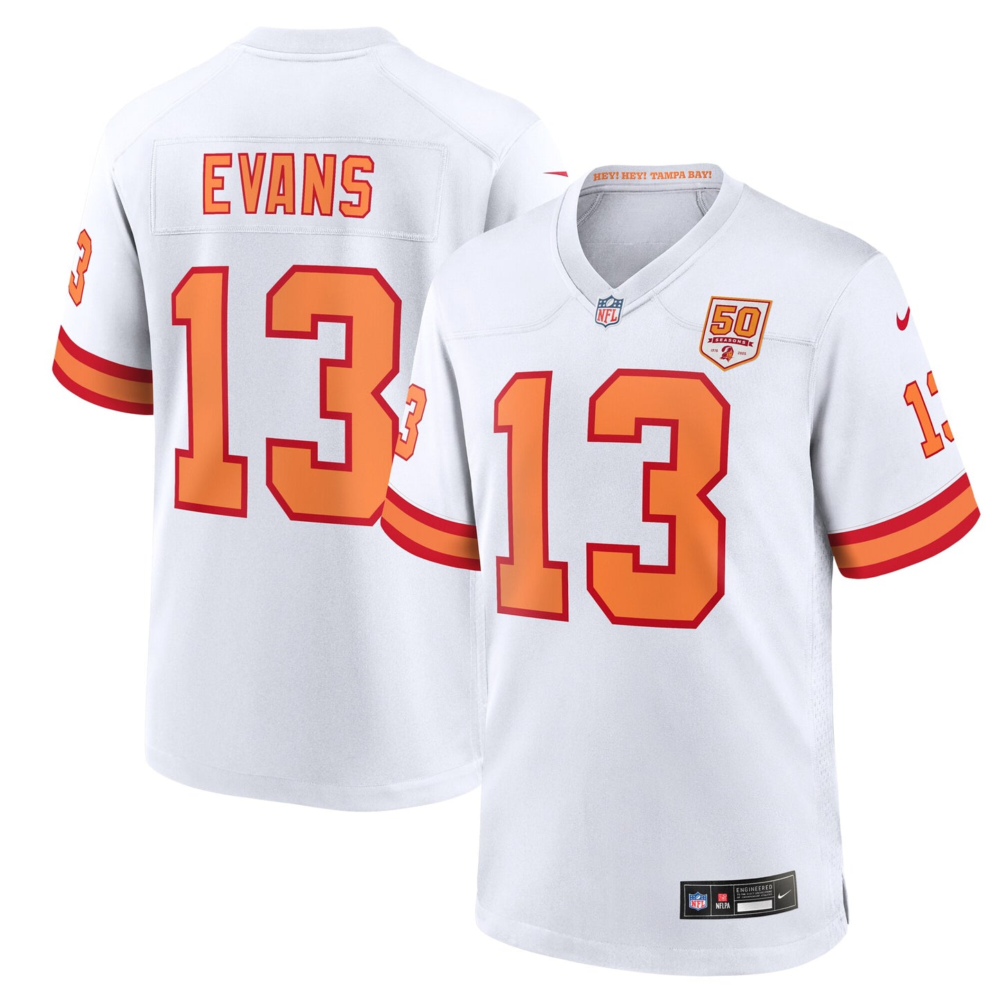 76 Tampa Bay Buccaneers Mike Evans White 50th Season Game Jersey