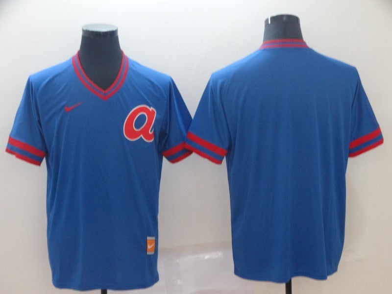 Men's Atlanta Braves Blue Cooperstown Collection Blank jersey