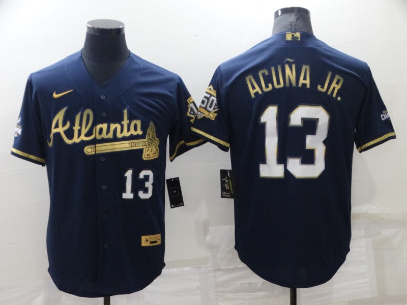 Men's Atlanta Braves Ronald Acuna Jr. #13 Navy Fashion Stitched jersey