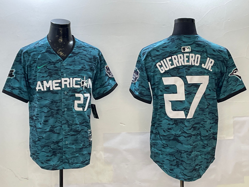 Men's American League Vladimir Guerrero Jr. #27 Teal 2023 MLB All-Star Game Limited Player jersey