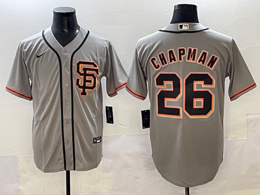 Men's San Francisco Giants Matt Chapman #26 Gray Replica Player Jersey