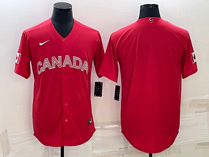 Men's 2023 World Baseball Classic Canada Red Blank jersey
