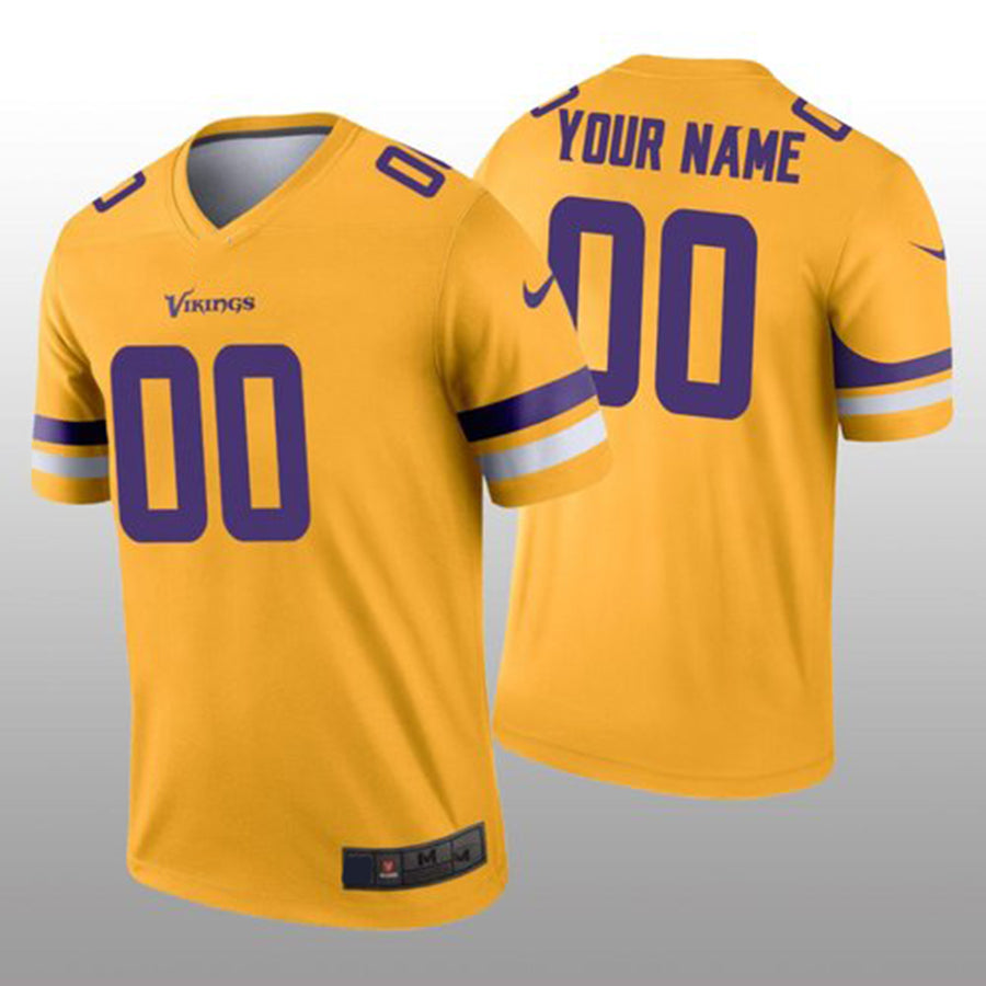custom Minnesota Vikings Gold Inverted Legend jersey Stitched Jerseys Football Jerseys