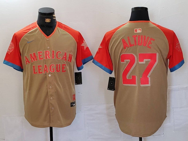 Men's American League Jose Altuve #27 Cream 2024 MLB All-Star Game Limited Player jersey