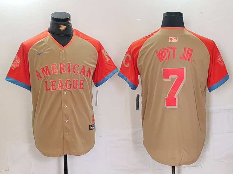 Men's American League Bobby Witt Jr. #7 Cream 2024 MLB All-Star Game Limited Player jersey