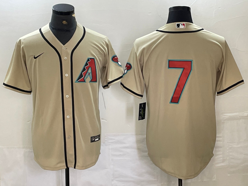 Men's Arizona Diamondbacks Corbin Carroll #7 Cream Replica Player jersey