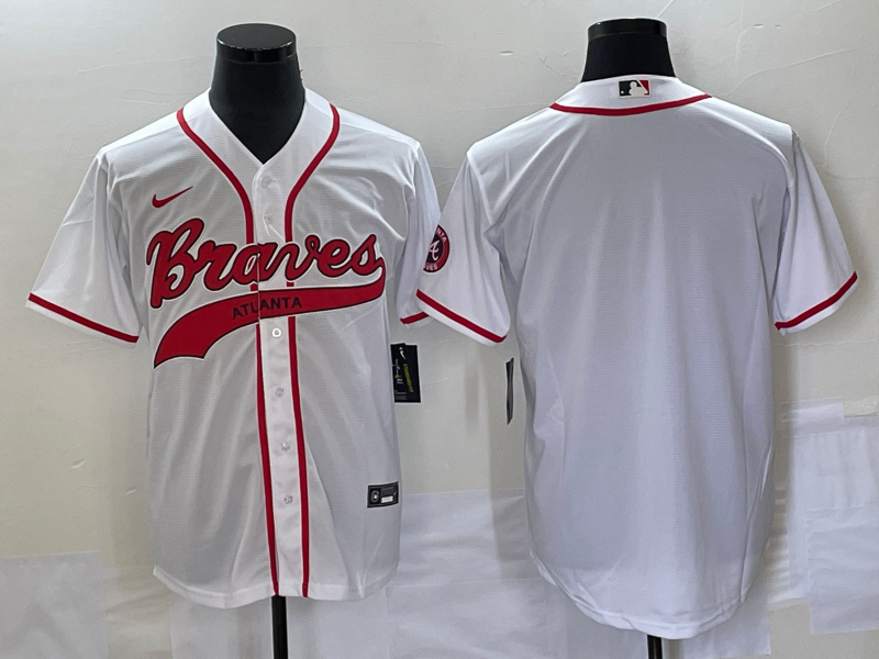 Men's Atlanta Braves White Replica Blank jersey Joint Edition