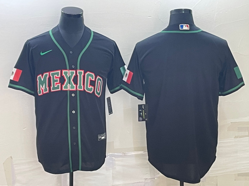 Men's 2023 World Baseball Classic Mexico Black Blank jersey