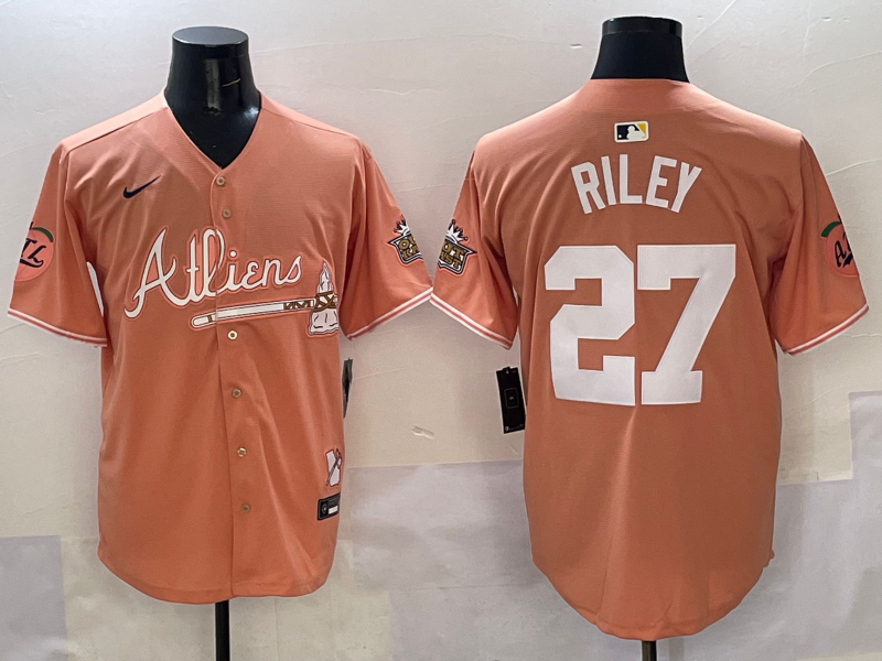 Men's Atlanta Braves Austin Riley #27 Pink 2025 City Connect Limited Player Jersey