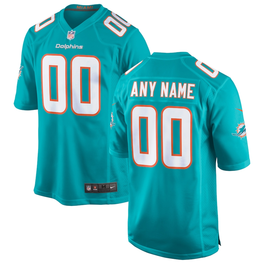 Custom Miami Dolphins Aqua Game jersey