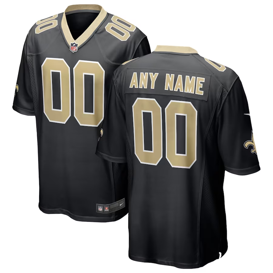 Custom New Orleans Saints Black Game jersey