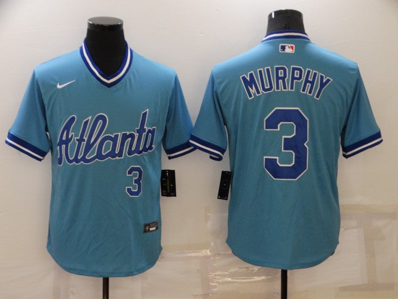 Men's Atlanta Braves Dale Murphy #3 Blue Stitched Baseball jersey