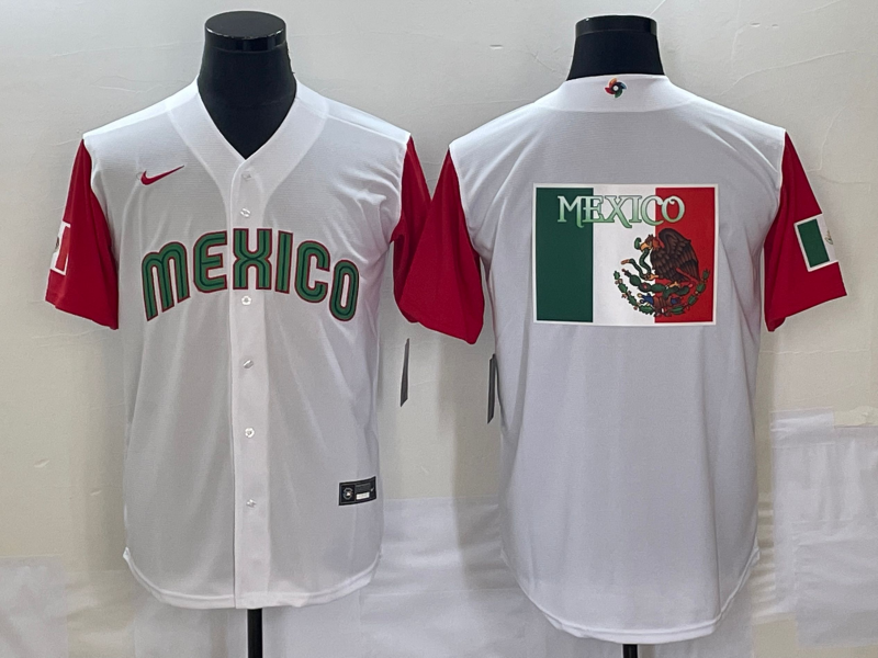 Men's 2023 World Baseball Classic Mexico White/Red jersey