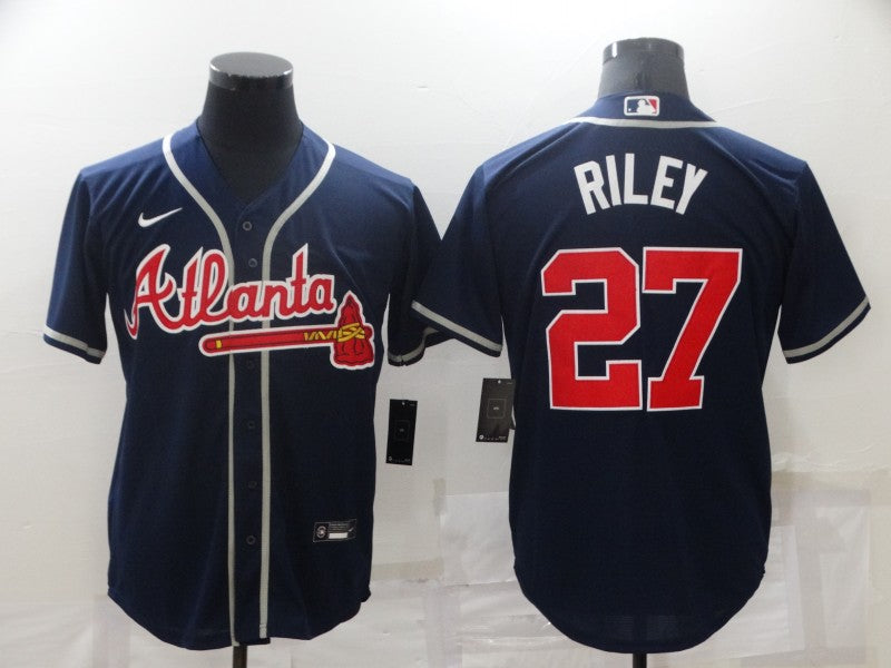 Men's Atlanta Braves Austin Riley #27 Navy Replica Player jersey