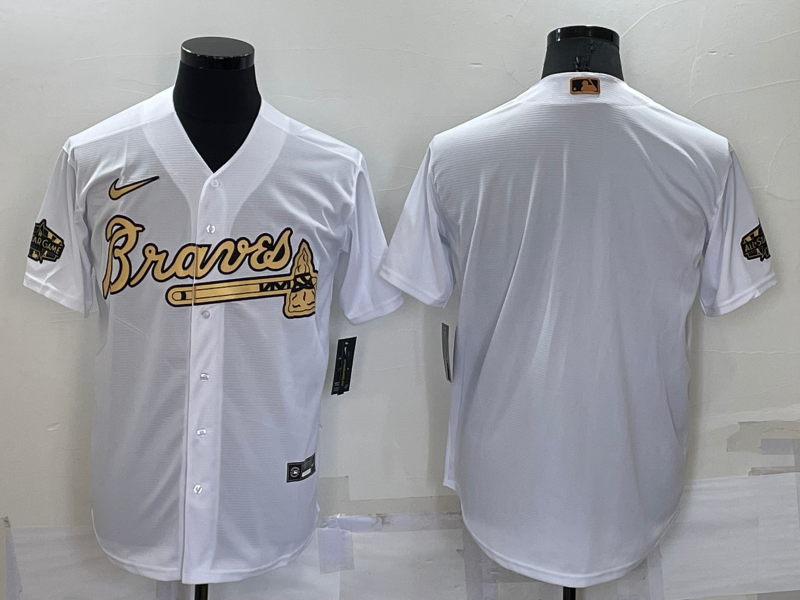 Men's Atlanta Braves White Replica Blank jersey