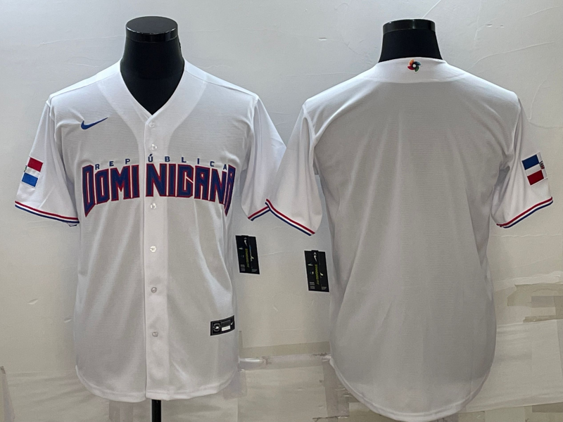Men's 2023 World Baseball Classic Dominican Republic White Blank jersey