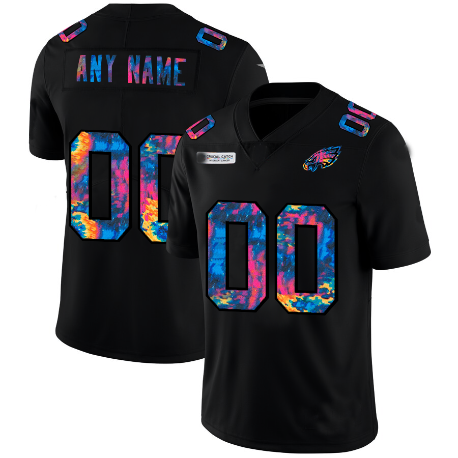 custom Philadelphia Eagles Multi-Color Black 2020 Crucial Catch Vapor Untouchable Limited jersey Stitched American Football Jerseys