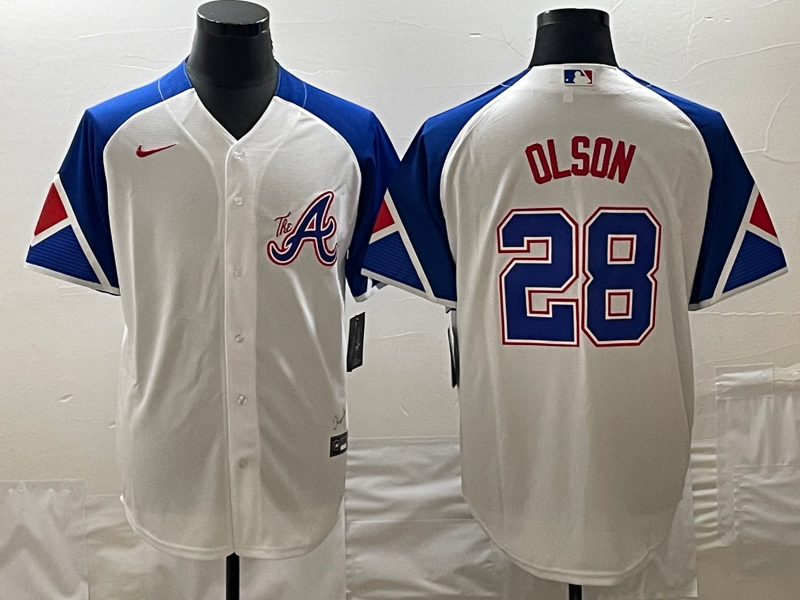Men's Atlanta Braves Matt Olson Nike White 2023 City Connect Replica Player jersey