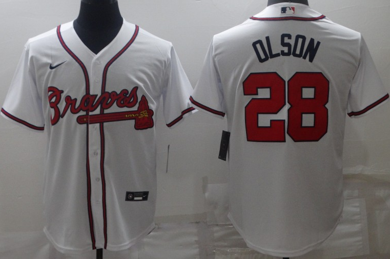 Men's Atlanta Braves Matt Olson #28 White Replica jersey