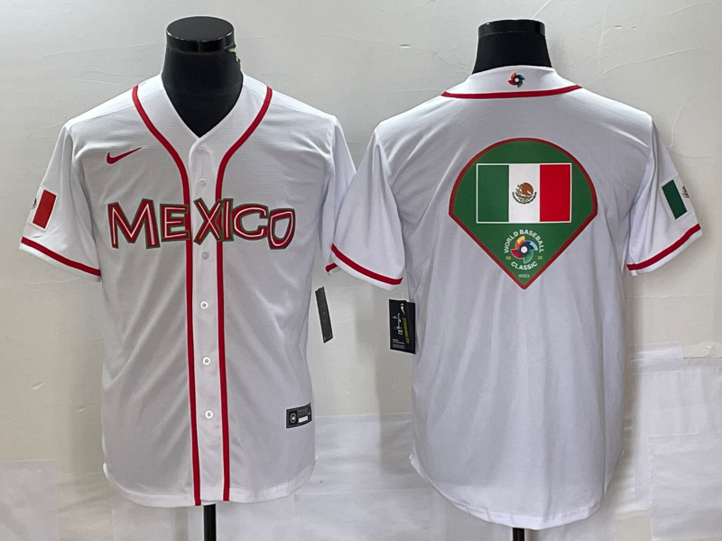 Men's 2023 World Baseball Classic Mexico White Player jersey