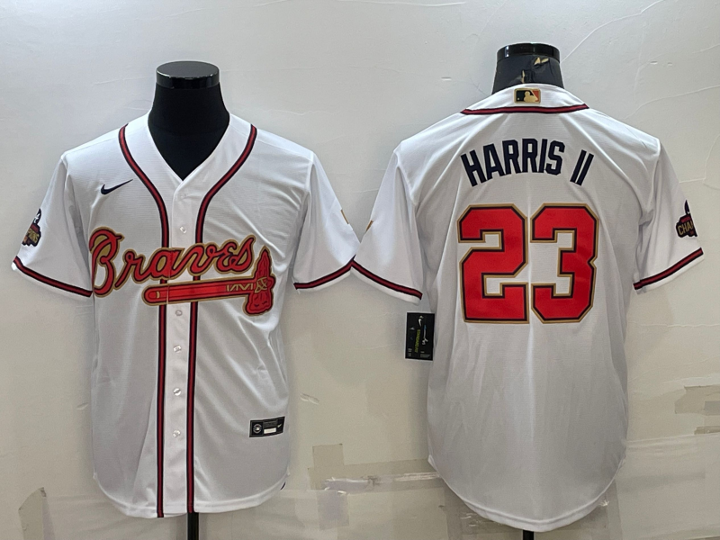 Men's Atlanta Braves Michael Harris II #23 White Replica Player jersey
