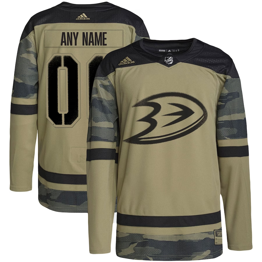 Men's Anaheim Ducks Camo Military Appreciation Team Authentic Custom Practice jersey